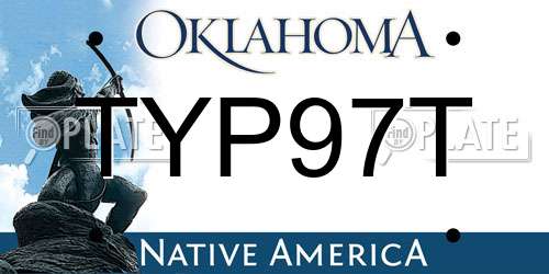 TYP97T Oklahoma License Plate
