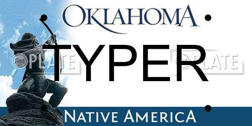 TYPER Oklahoma License Plate