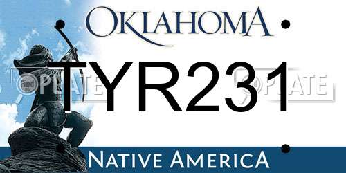 TYR231 Oklahoma License Plate