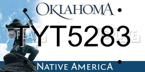 TYT5283 Oklahoma License Plate