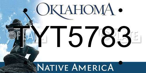 TYT5783 Oklahoma License Plate