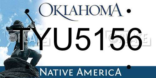 TYU5156 Oklahoma License Plate