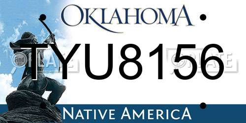 TYU8156 Oklahoma License Plate