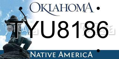 TYU8186 Oklahoma License Plate