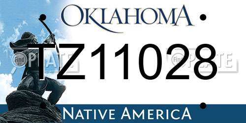 TZ11028 Oklahoma License Plate