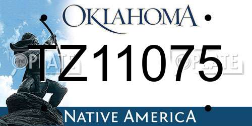 TZ11075 Oklahoma License Plate