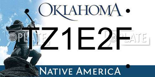 TZ1E2F Oklahoma License Plate