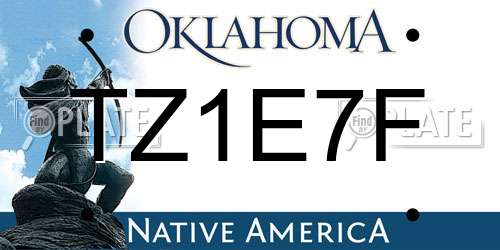 TZ1E7F Oklahoma License Plate