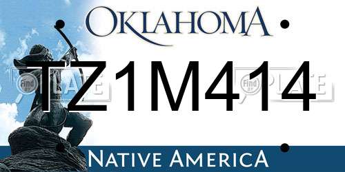 TZ1M414 Oklahoma License Plate