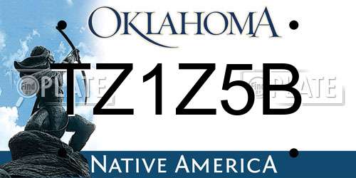 TZ1Z5B Oklahoma License Plate