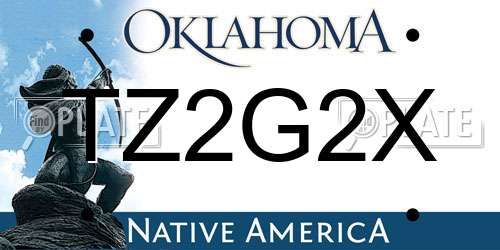 TZ2G2X Oklahoma License Plate