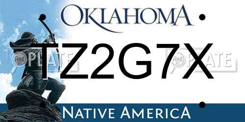TZ2G7X Oklahoma License Plate