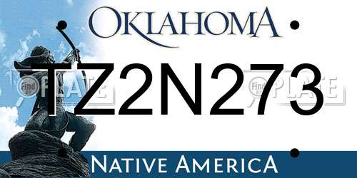 TZ2N273 Oklahoma License Plate