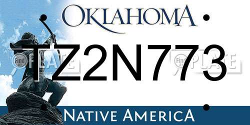 TZ2N773 Oklahoma License Plate
