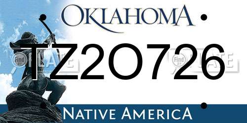 TZ2O726 Oklahoma License Plate
