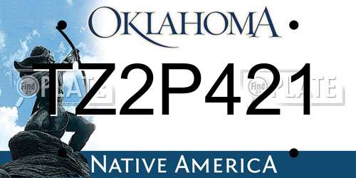 TZ2P421 Oklahoma License Plate