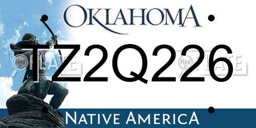 TZ2Q226 Oklahoma License Plate