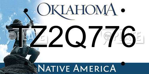 TZ2Q776 Oklahoma License Plate