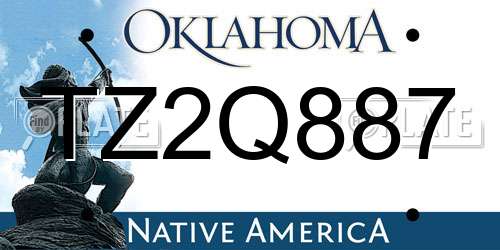 TZ2Q887 Oklahoma License Plate