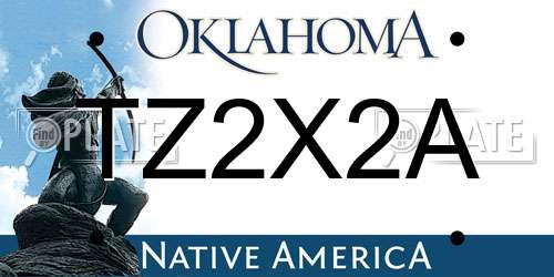 TZ2X2A Oklahoma License Plate