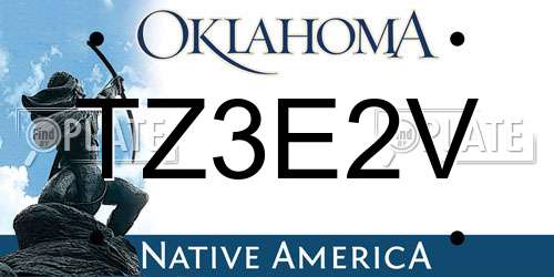 TZ3E2V Oklahoma License Plate
