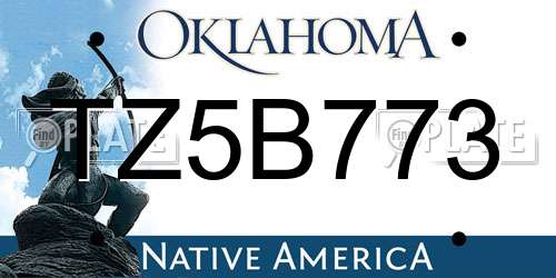 TZ5B773 Oklahoma License Plate
