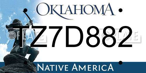 TZ7D882 Oklahoma License Plate