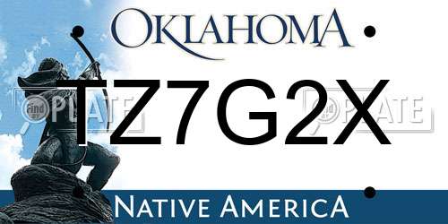 TZ7G2X Oklahoma License Plate