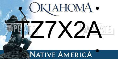 TZ7X2A Oklahoma License Plate