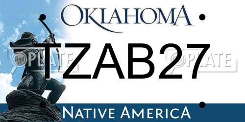 TZAB27 Oklahoma License Plate