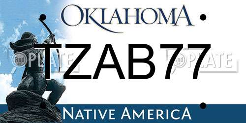 TZAB77 Oklahoma License Plate