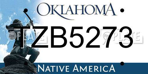 TZB5273 Oklahoma License Plate