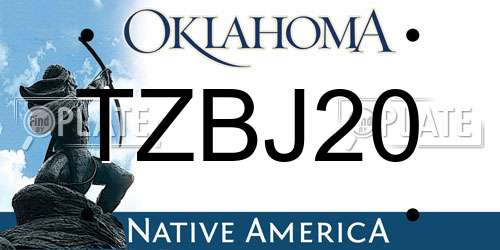 TZBJ20 Oklahoma License Plate