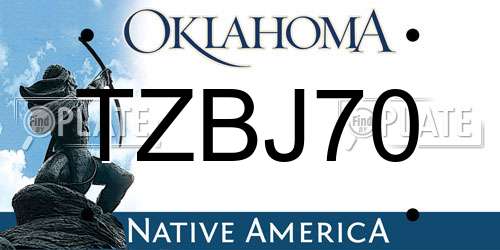 TZBJ70 Oklahoma License Plate