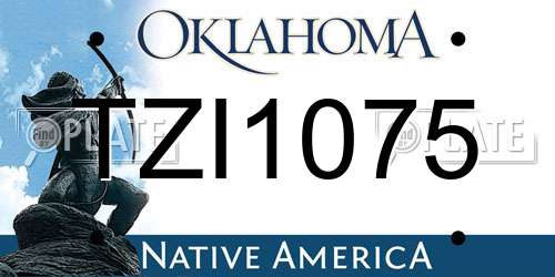 TZI1075 Oklahoma License Plate