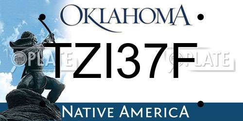 TZI37F Oklahoma License Plate