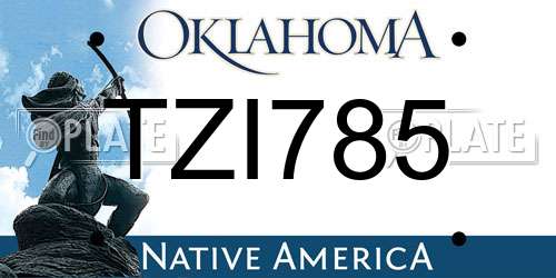 TZI785 Oklahoma License Plate