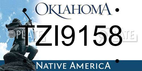 TZI9158 Oklahoma License Plate