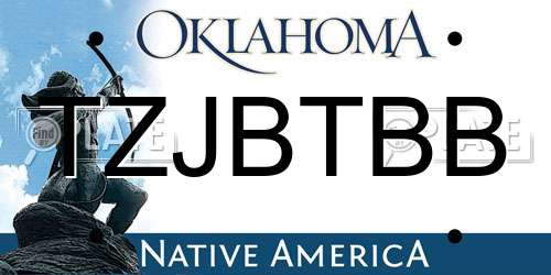 TZJBTBB Oklahoma License Plate