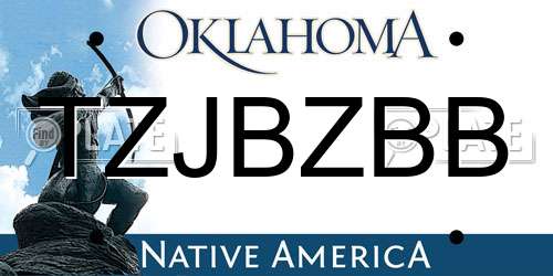 TZJBZBB Oklahoma License Plate