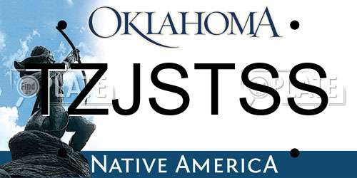 TZJSTSS Oklahoma License Plate