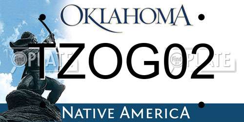 TZOG02 Oklahoma License Plate