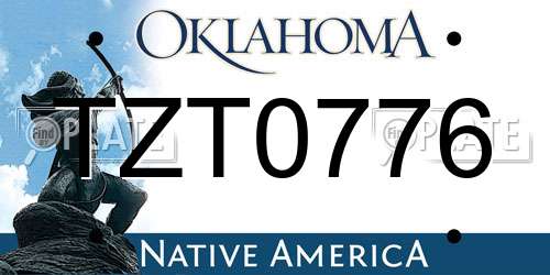 TZT0776 Oklahoma License Plate