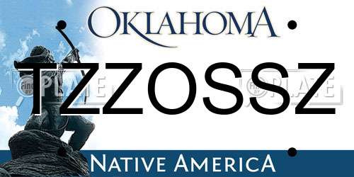 TZZOSSZ Oklahoma License Plate