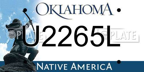 U2265L Oklahoma License Plate