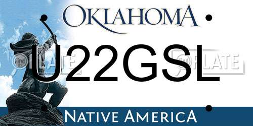 U22GSL Oklahoma License Plate