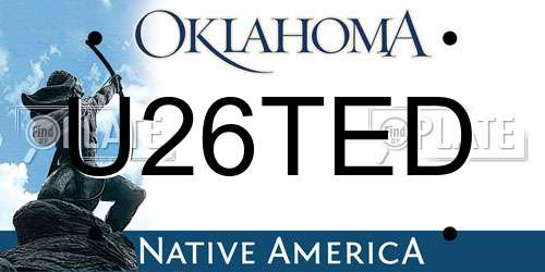 U26TED Oklahoma License Plate