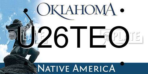 U26TEO Oklahoma License Plate