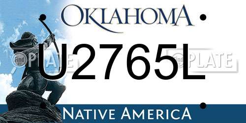 U2765L Oklahoma License Plate