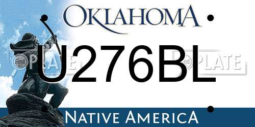 U276BL Oklahoma License Plate